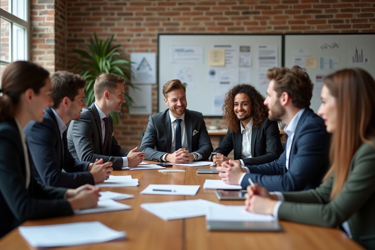 Groupe de professionnels lors d