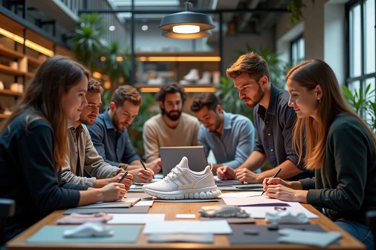 Equipe de jeunes designers travaille autour d une table créative