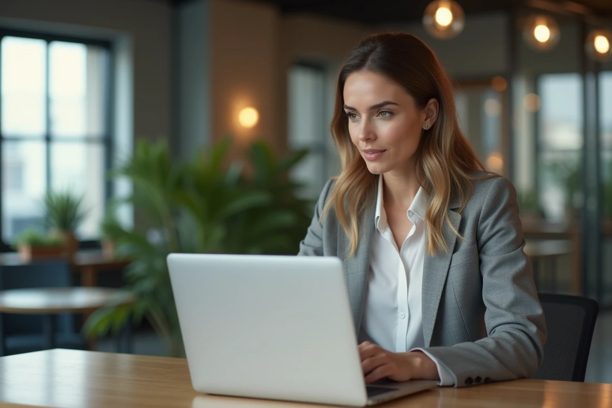 Femme professionnelle compare des options de securite web