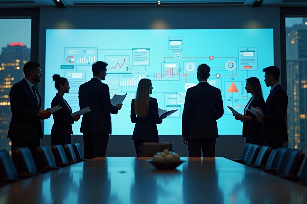 Groupe de professionnels lors d