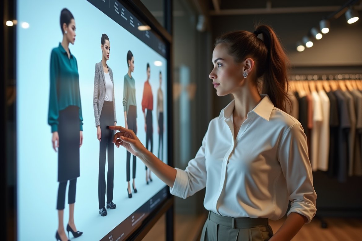 Jeune créatrice de mode dans son studio moderne