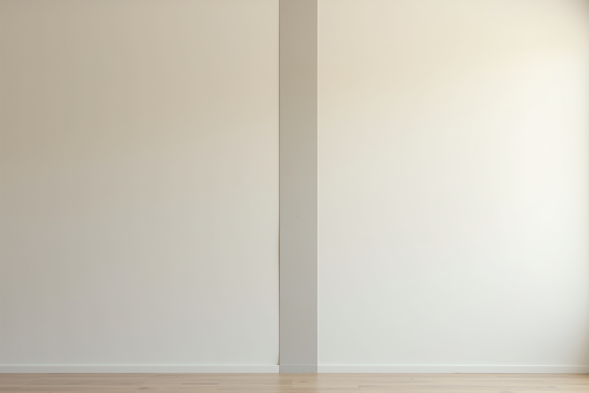 Mur intérieur fini avec joint sans couture visible